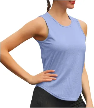 Athletic Tank Tops for Women Quick Dry Workout Shirts Sleeveless Yoga Tops Casual Running Tank Shirts Loose Gym Tees