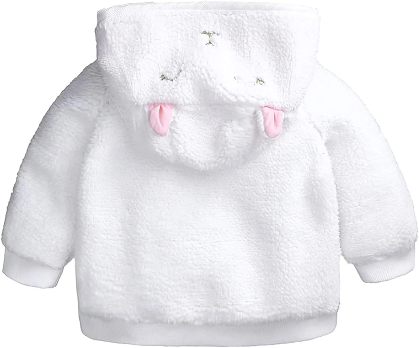 Baby Boys Girls Fleece Jacket Cute Bear Ears Hooded Jacket Fuzzy Zip Up Coat Kids Winter Warm Outwear