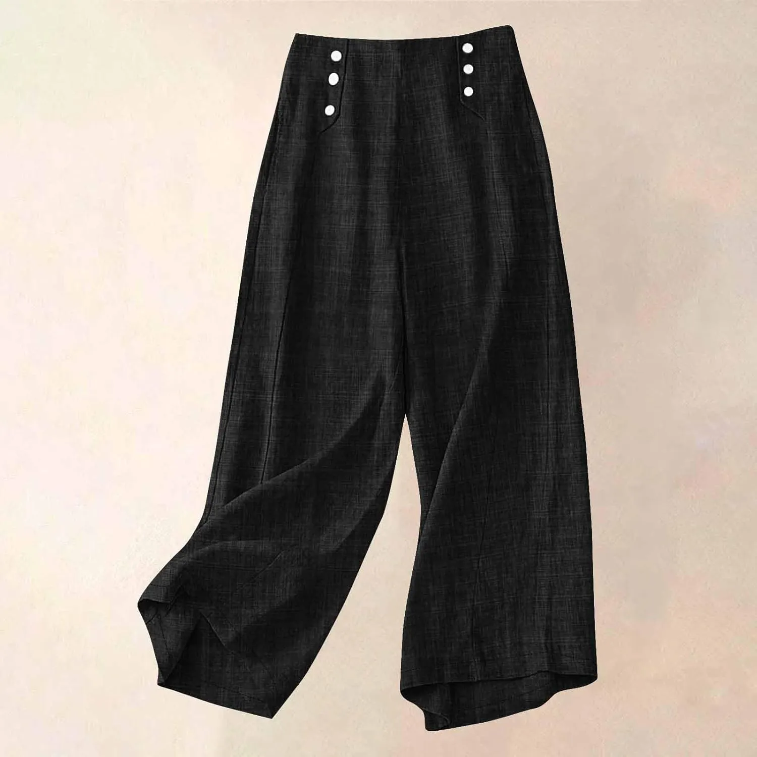 Bidobibo Linen Pants for Women Loose High Waisted Palazzo Pants Belted Wide Leg Trousers with Pockets Summer Beach Trousers