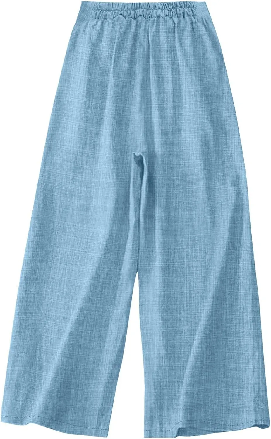 Bidobibo Linen Pants for Women Loose High Waisted Palazzo Pants Belted Wide Leg Trousers with Pockets Summer Beach Trousers