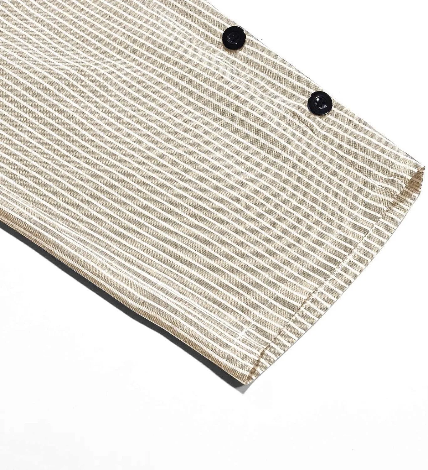Bidobibo Women's Linen Pants with Pockets Casual Side Button Pants for Women Casual Striped Pants Summer Beach Trousers