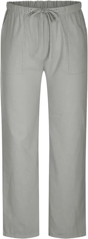 Big and Tall Linen Pants for Men Drawstring Lounge Pants Elastic Waist Dress Trousers Straight Leg Loose Pants