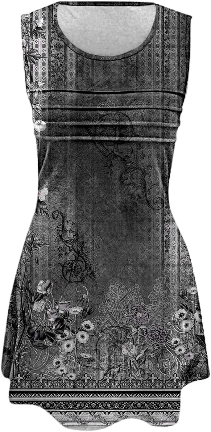 Boho Dresses for Women 2025 Womens with Pockets Summer Casual Tank Dress Sleeveless Midi Beach Dress Womens Cotton