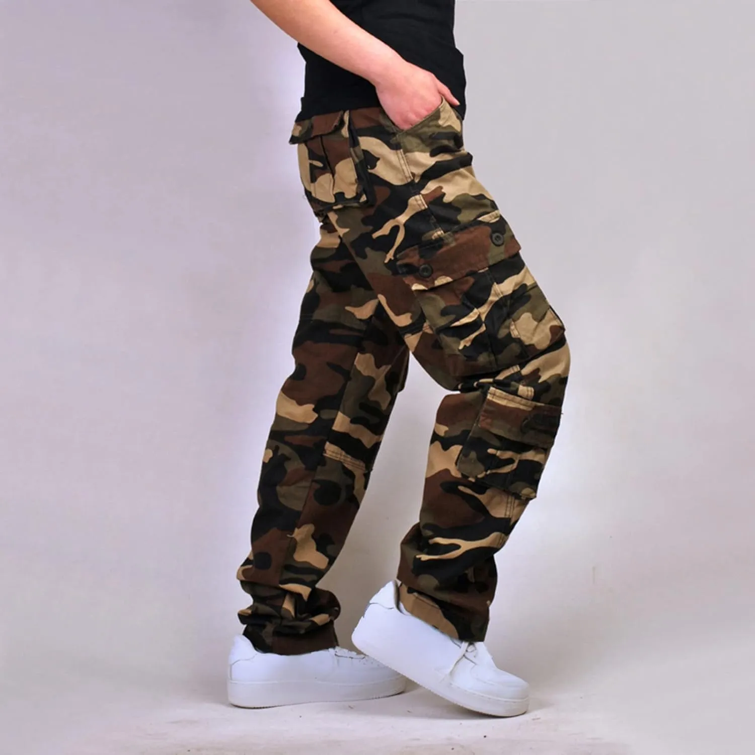 Cargo Pants for Men Casual Lightweight Work Pants Relaxed Fit Tactical Pant Jogger Classic Fit Multi Pockets Pants