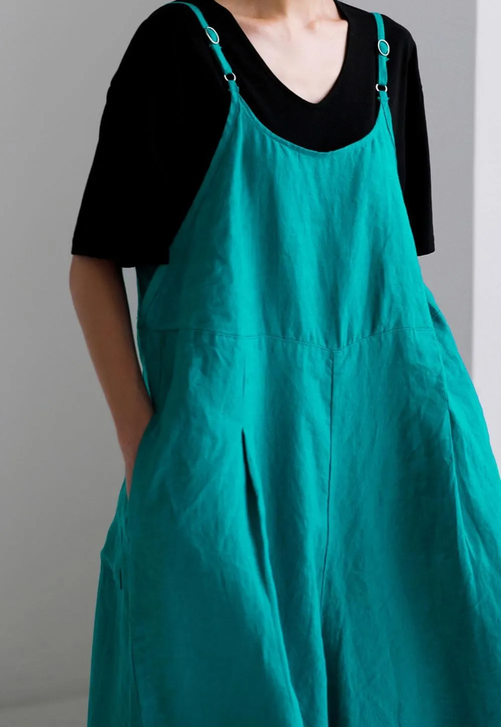 CHARTOU Women Linen Jumpsuit Baggy Wide Leg Long Romper Pants Summer Casual Overalls