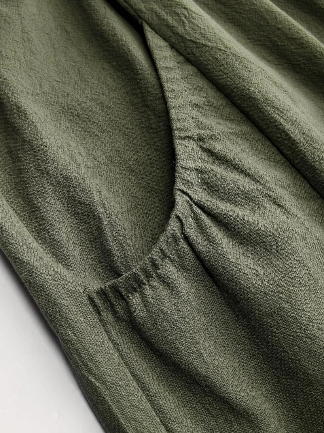 CIDER V-neck Shirred Pocket Jogger Jumpsuit