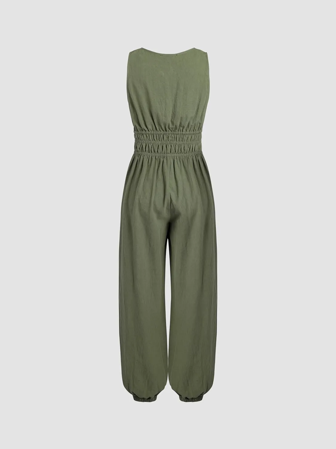CIDER V-neck Shirred Pocket Jogger Jumpsuit