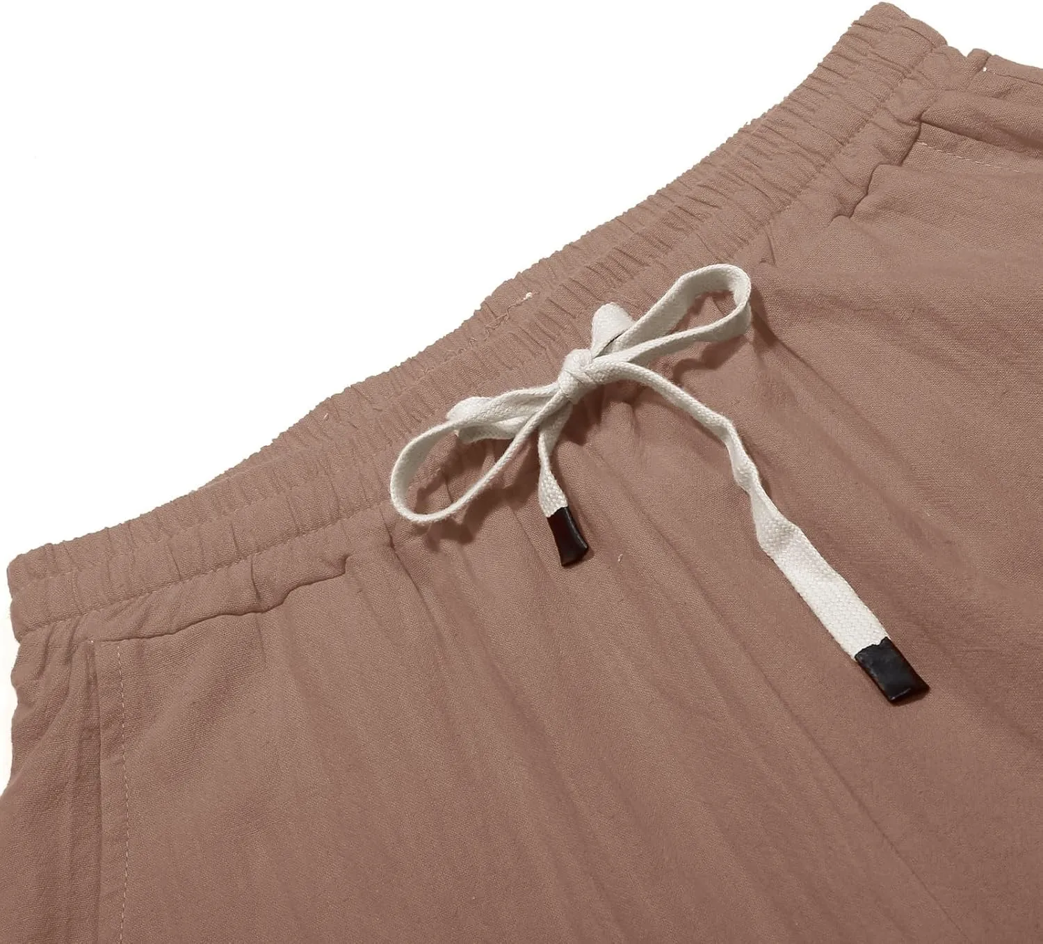 Cotton Linen Pants Women Cotton Linen Elastic Seven Pants Beach Casual Pants Linen Casual Elastic Waist Comfy Trousers