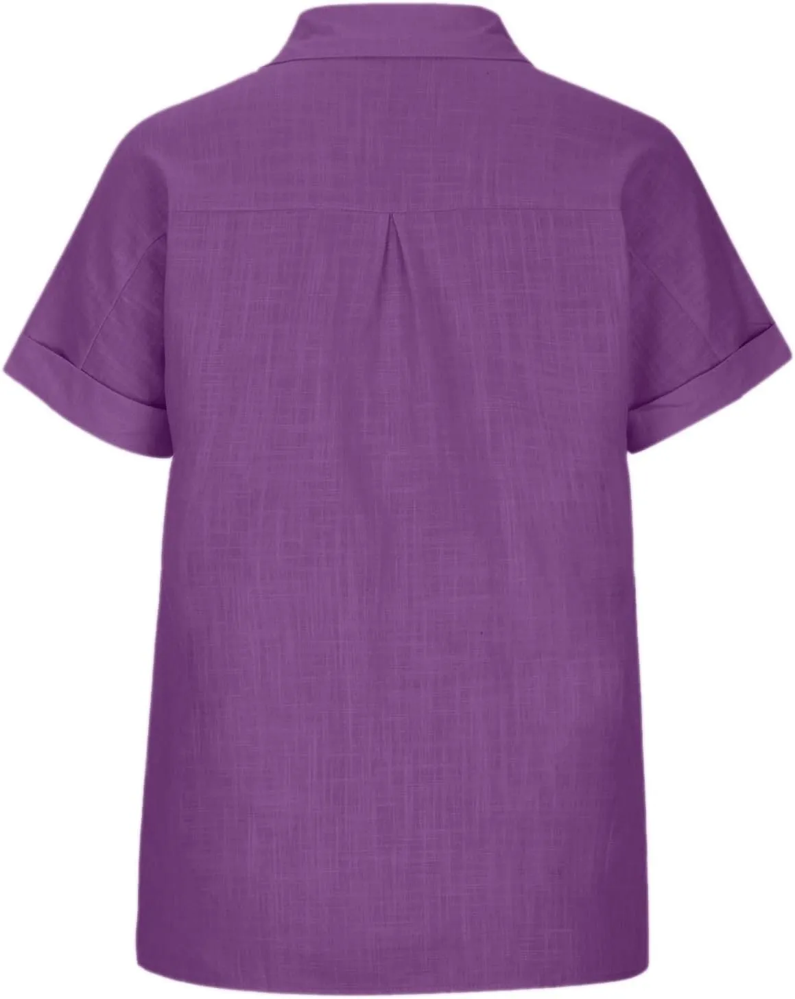 Cotton Linen Shirts for Women 2025 Summer Casual V Neck Roll Up Short Sleeve Blouses Loose Button Up Open Front Tops