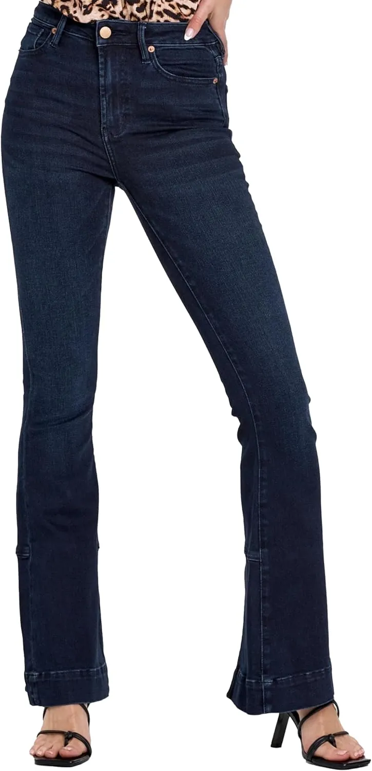 DEAR JOHN Laney Flare Women's Jeans Mid Rise Clean Hem