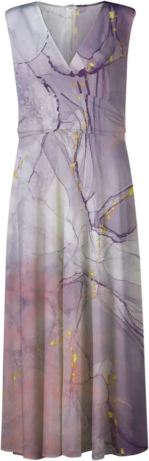 Dresses for Women 2024,Women's Maxi Dress Sleeveless Casual Flowy Swing Dress Floral Print Fashion Daily Sundresses