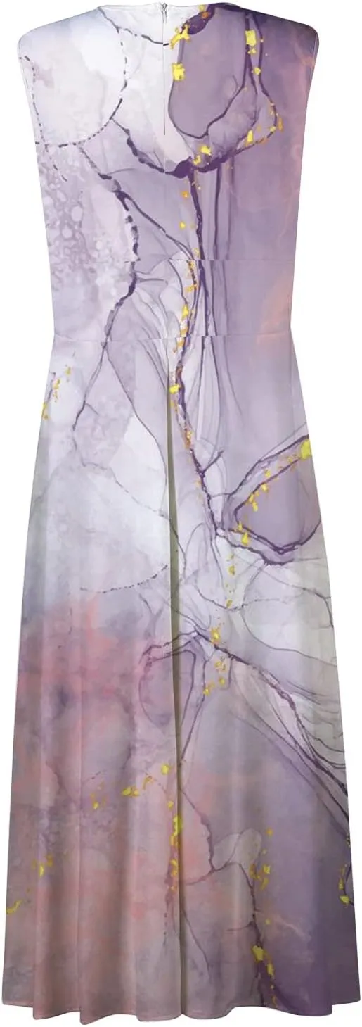 Dresses for Women 2024,Women's Maxi Dress Sleeveless Casual Flowy Swing Dress Floral Print Fashion Daily Sundresses