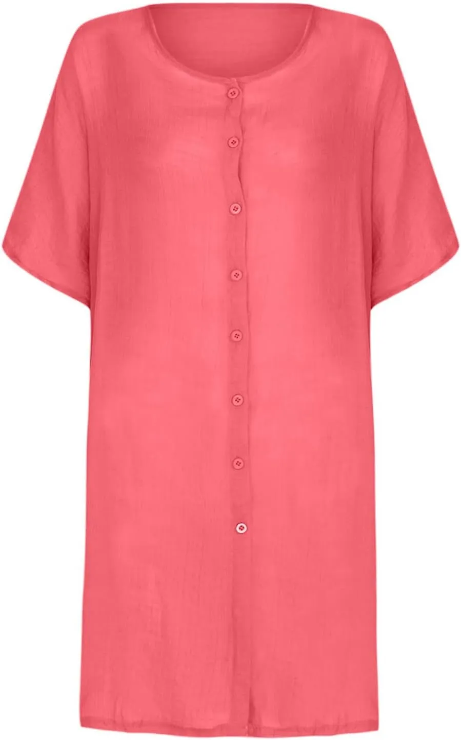 Dresses for Women 2025 Casual Loose Summer Short Sleeve Hawaiian Sundress Beach Flowy Button Down T-Shirts Dress