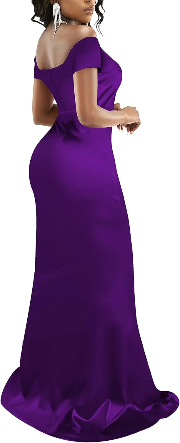 FairyLove Womens Sexy Bridesmaid Formal Evening Gown Dresses Wedding Guest Dress Burgundy