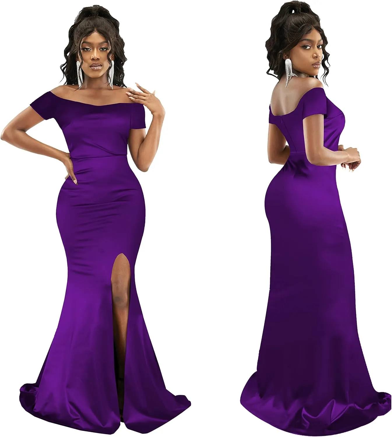 FairyLove Womens Sexy Bridesmaid Formal Evening Gown Dresses Wedding Guest Dress Burgundy