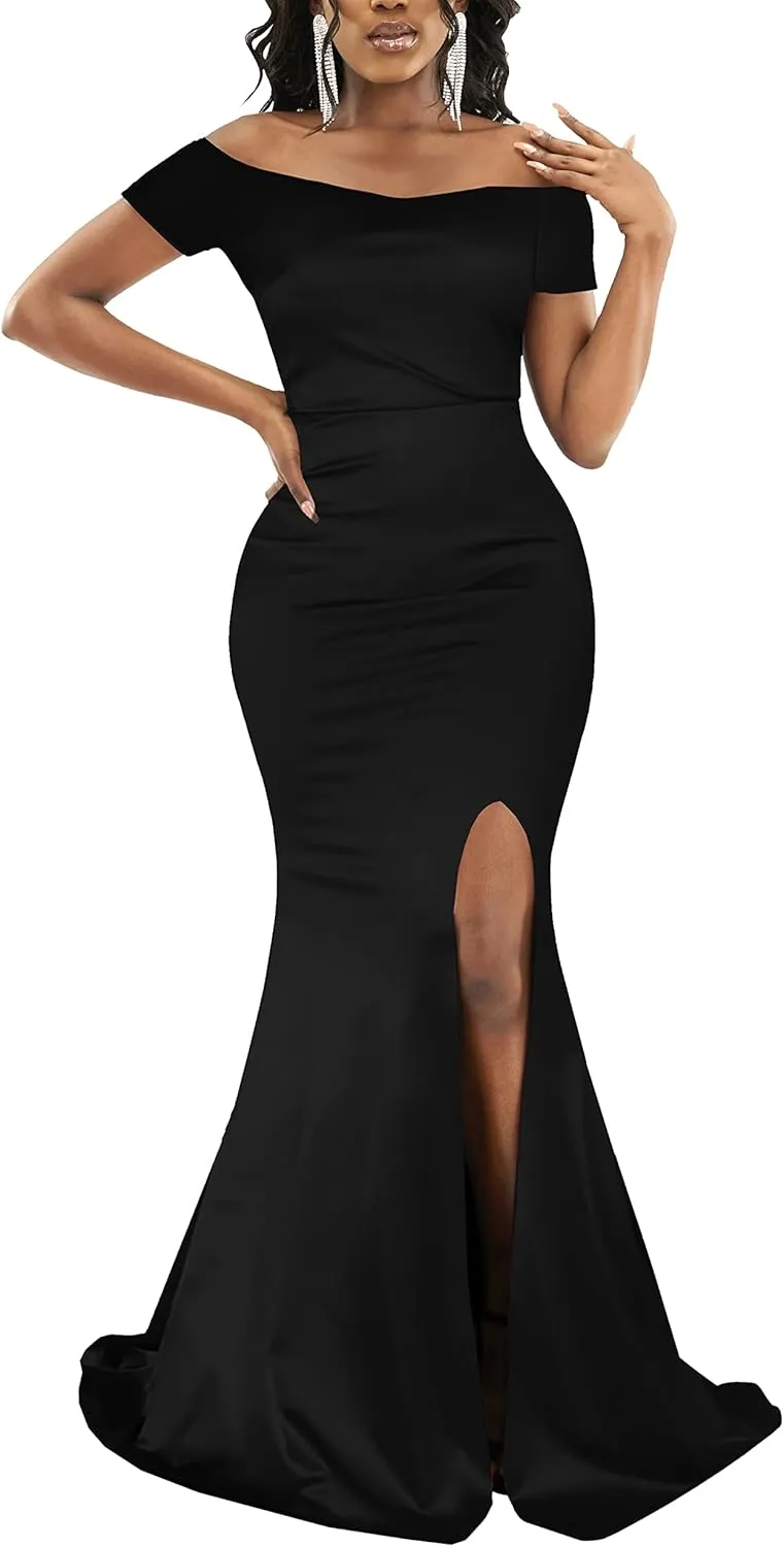 FairyLove Womens Sexy Bridesmaid Formal Evening Gown Dresses Wedding Guest Dress Burgundy