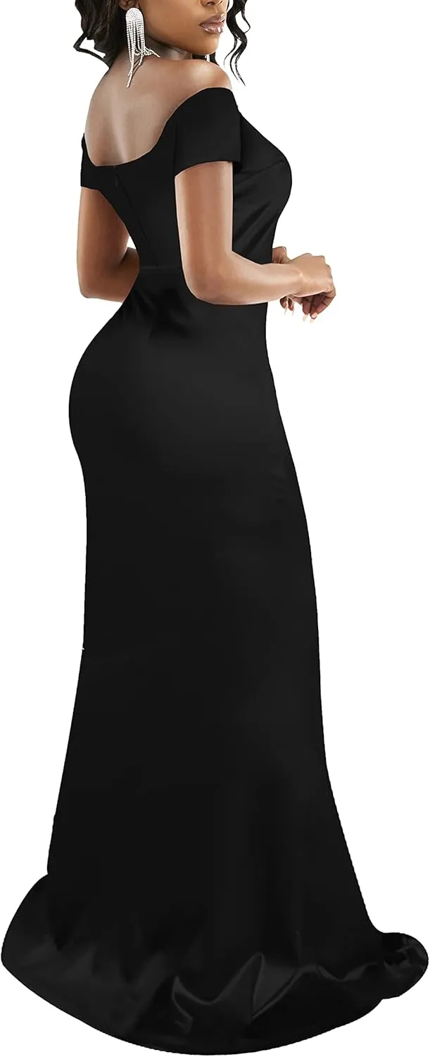 FairyLove Womens Sexy Bridesmaid Formal Evening Gown Dresses Wedding Guest Dress Burgundy