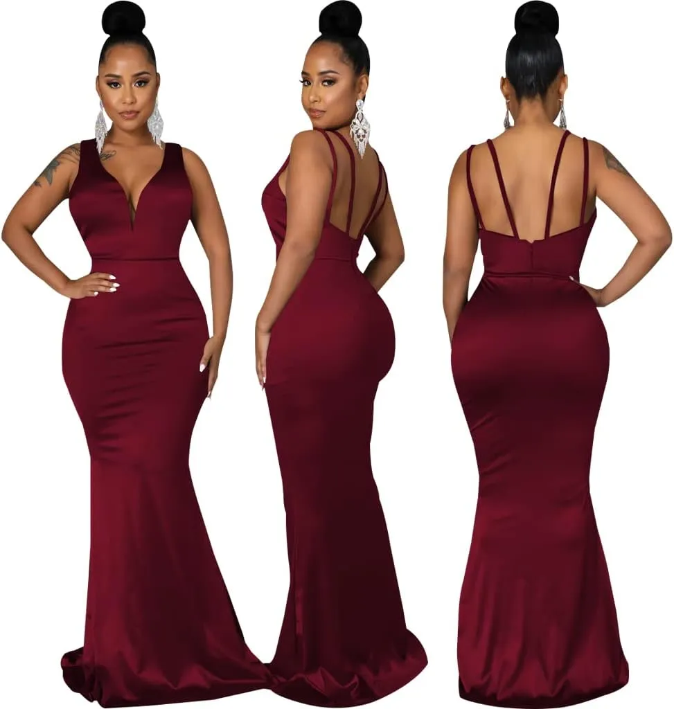 FairyLove Womens Sexy Bridesmaid Formal Evening Gown Dresses Wedding Guest Dress