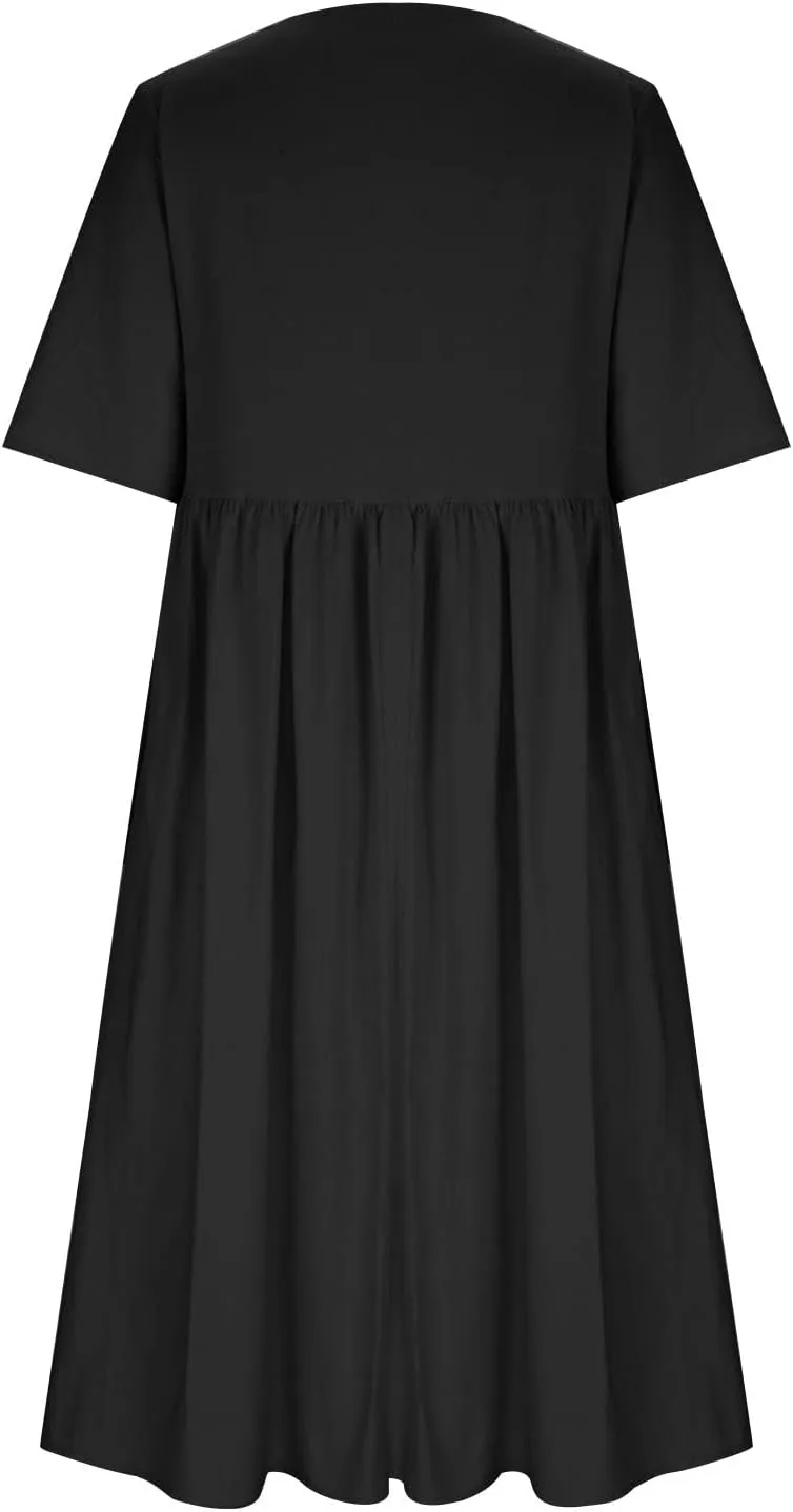 fartey Womens Casual T Shirt Dresses 2024 Summer Cold Shoulder Short Sleeve Maxi Dress Boho Floral Print V Neck Sundresses