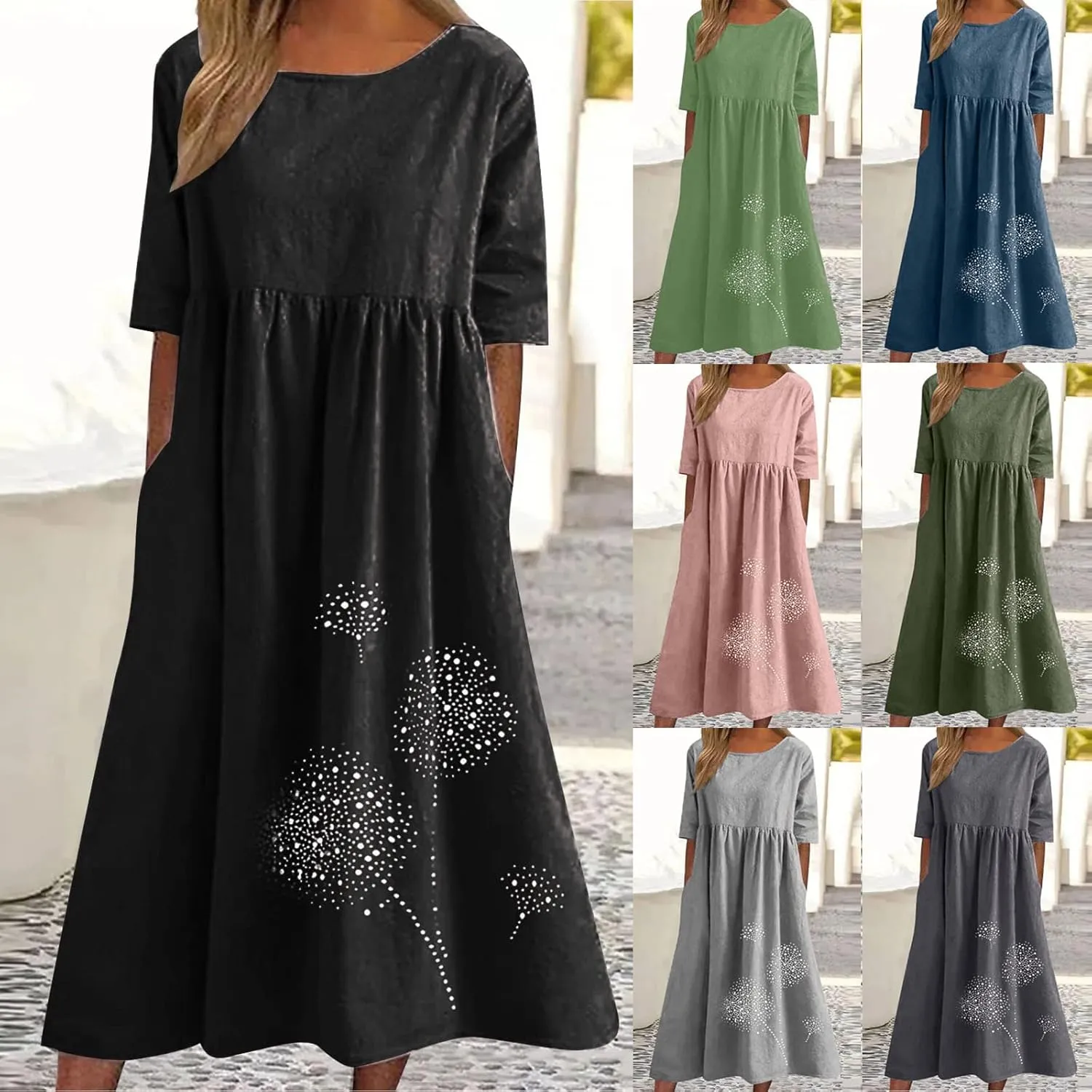 fartey Womens Casual T Shirt Dresses 2024 Summer Cold Shoulder Short Sleeve Maxi Dress Boho Floral Print V Neck Sundresses