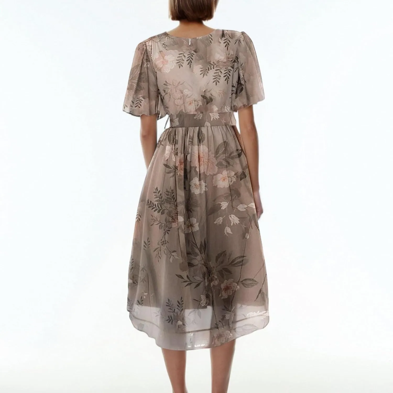Floral Midi Cocktail Dresses for Women 2025 Elegant Classy Summer Casual Flowy Sexy Deep V Neck Belted Wrap Dress