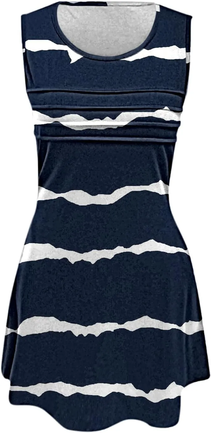 Flowy Summer Dresses for Women Womens with Pockets Summer Casual Tank Dress Sleeveless Midi Beach Dress Linen