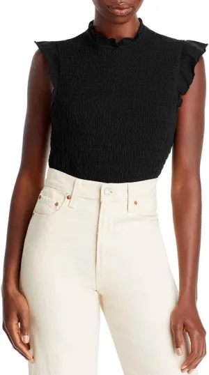 French Connection Womens Perinne Ruffled Smocked Tank Top