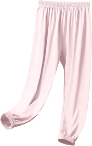 Girls Joggers Pants Lightweight Quick Dry Running Workout Sweatpants Kids Elastic Waist Summer Anti-Mosquito Joggers