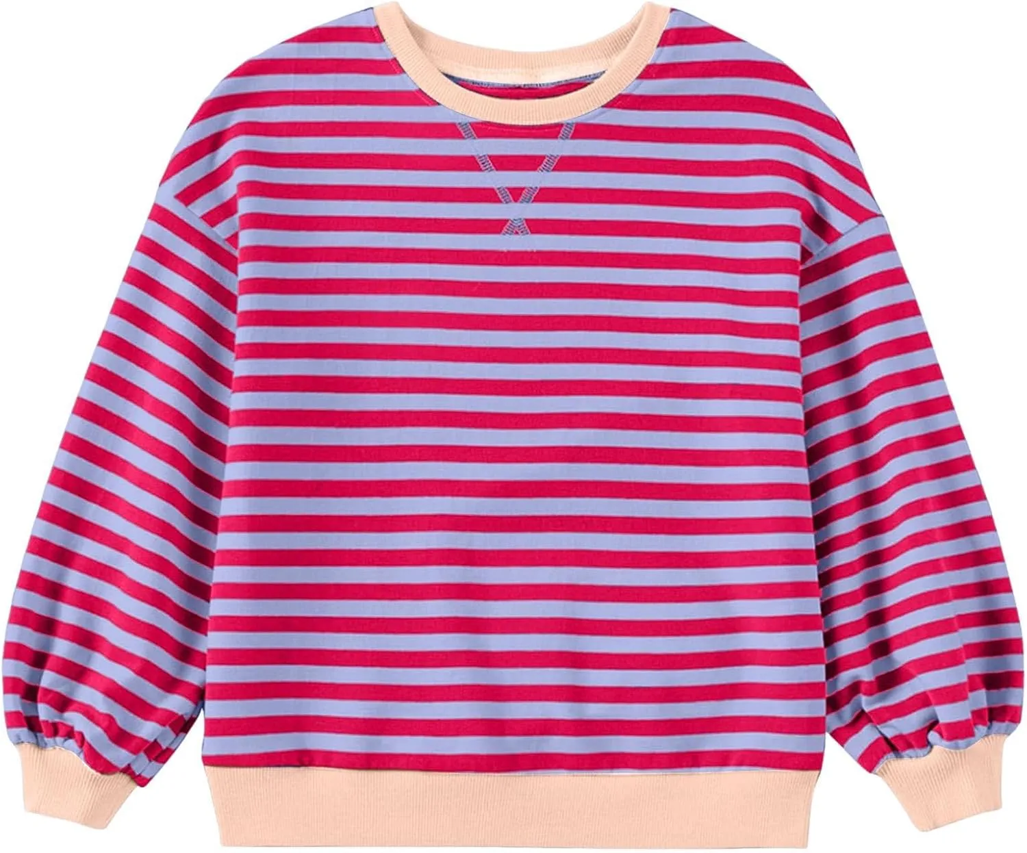 Girls Striped Pullover Toddler Girl Cotton Long Sleeve Oversized Sweatshirt Color Block Tops Fall Winter Toddler Clothes