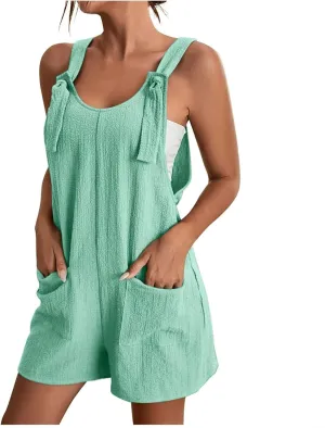 GOKKILRW Rompers for Women 2025 Shorts Casual Jumpsuit Trendy Loose Fit Sleeveless Overall Jumpsuits Summer Beach Outfits