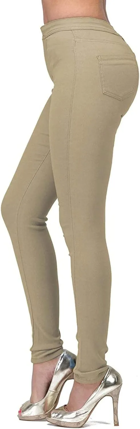 GOKKILRW Womens High Waisted Stretch Jeggings Casual Pull On Butt Lifting Leggings Slim Fit Skinny Jeans Pencil Denim Pants