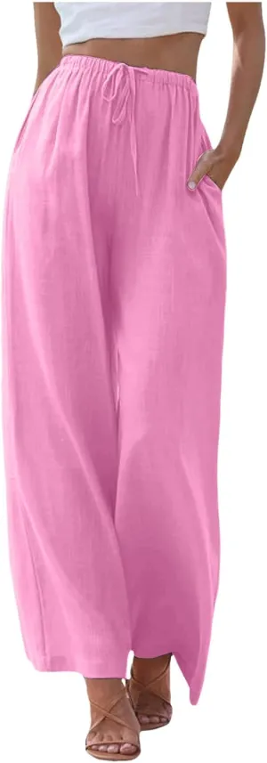Hakama Pants no nonsense Pantyhose Women's Pants for Work Professional Striped Linen Pull on Shorts Women Pattern Soft Dance Slit Jean Shorts high Waisted 5 Wide Leg Jeans Woman White, C-pink