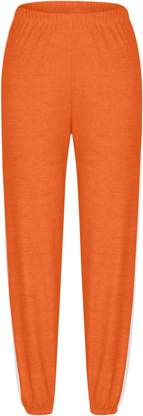 High Waisted Jogger for Women Stripe Side Drawstring Lightweight Workout Sweatpants Athletic Joggers Pants