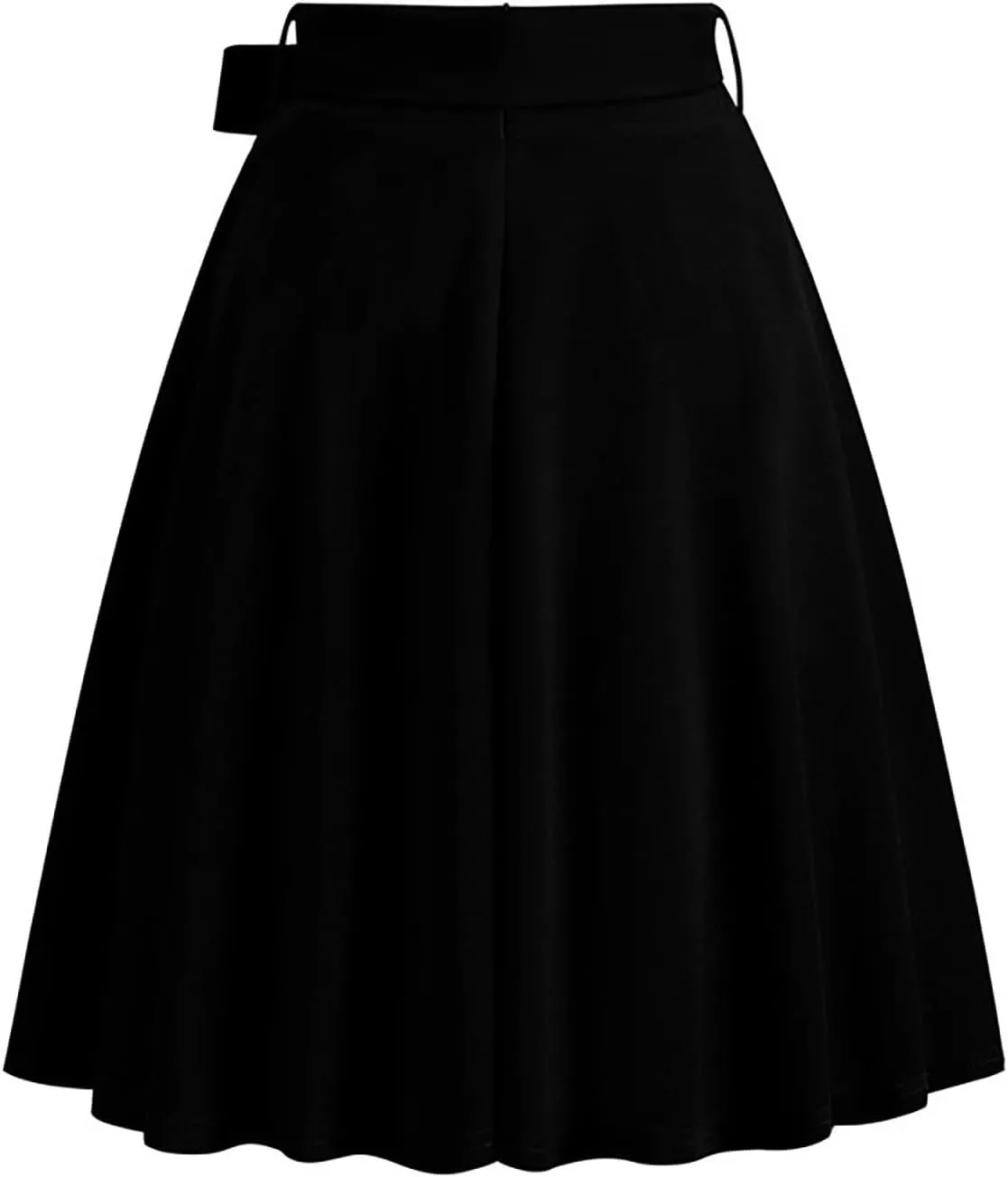 hlysgo Women's High Waist Pleated Midi Skirts 2025 Trendy A-Line Skirt Flowy Swing Skirt with Belt