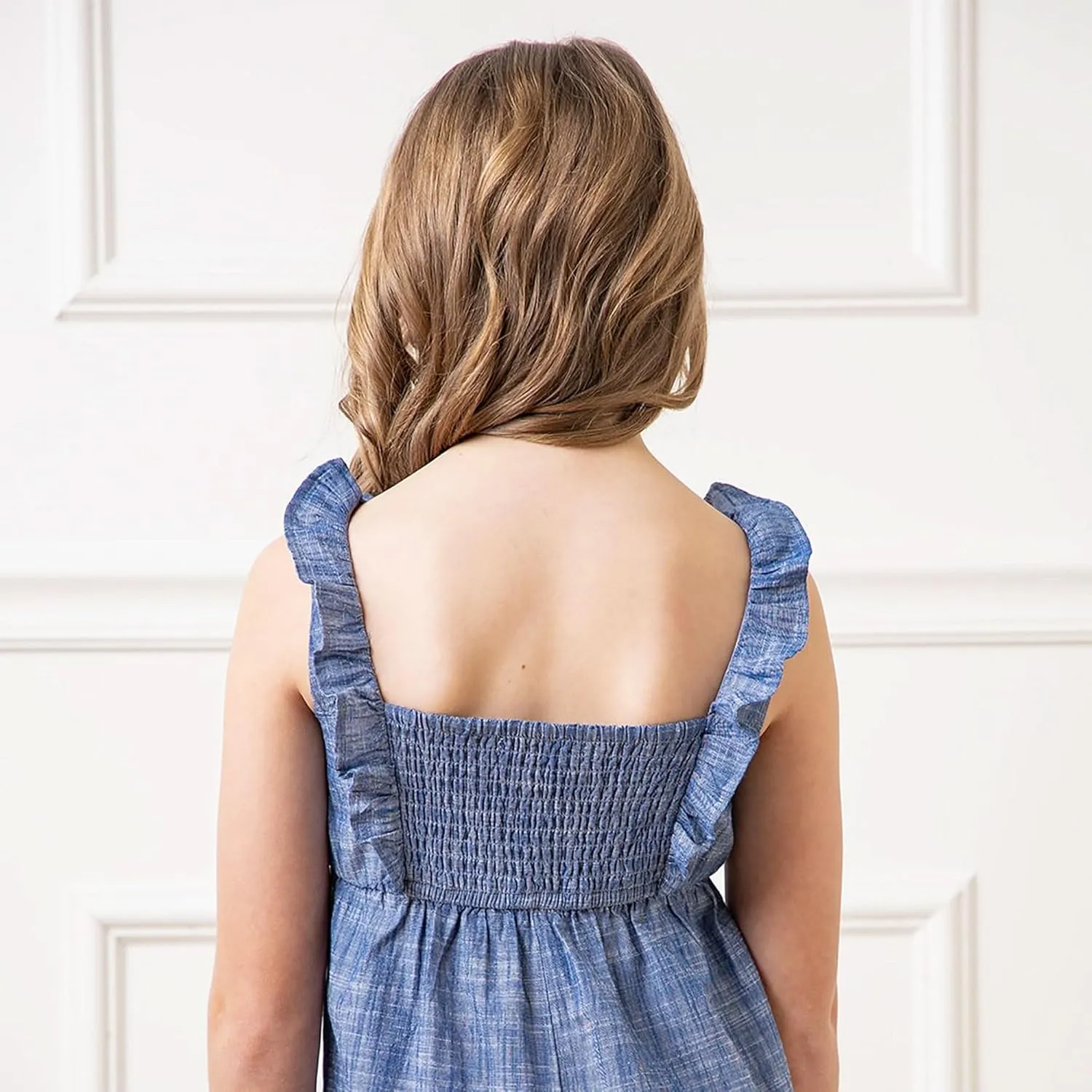 Hope & Henry Girls' Bow Front Wide Leg Jumpsuit