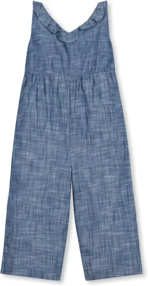 Hope & Henry Girls' Bow Front Wide Leg Jumpsuit