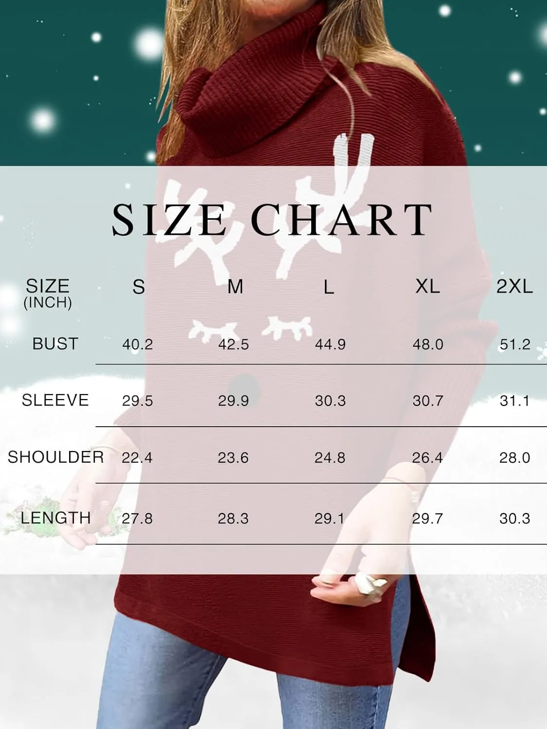 Imily Bela Ugly Christmas Sweater for Women Oversized Turtleneck Long Batwing Sleeve Knitted Cozy Pullover Sweaters