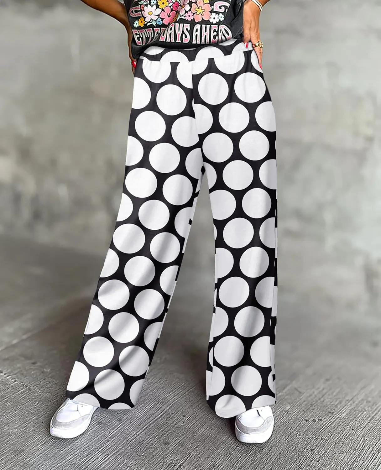 IWOLLENCE Women's Casual Loose Checkered Wide Leg Pants High Waist Straight Lounge Y2K Gingham Trousers Summer