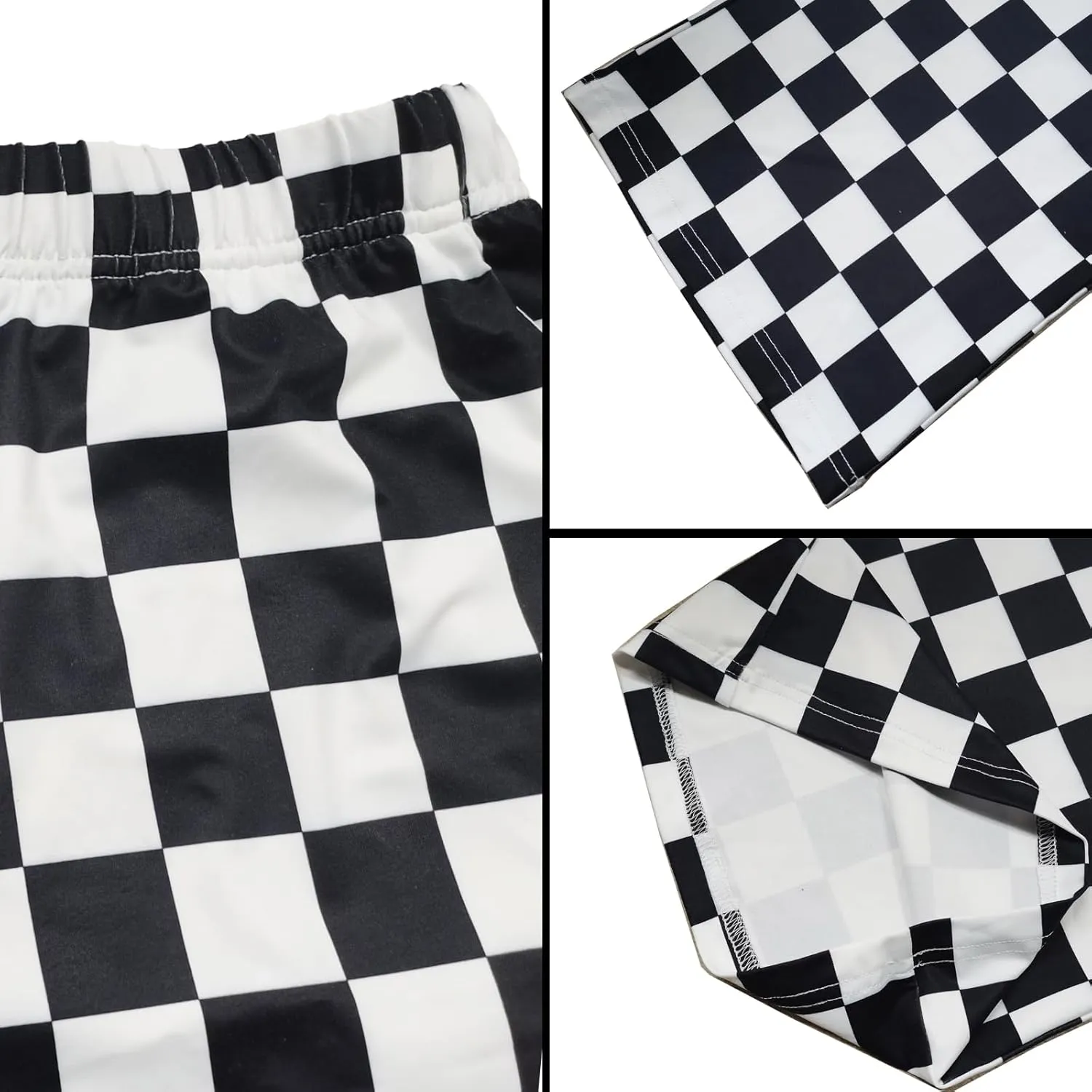 IWOLLENCE Women's Casual Loose Checkered Wide Leg Pants High Waist Straight Lounge Y2K Gingham Trousers Summer