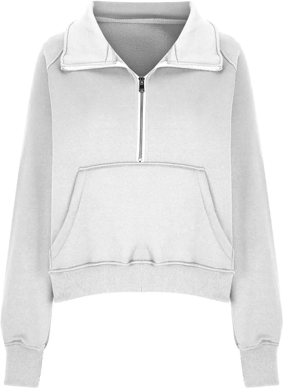 lcziwo Half Zip Sweatshirts Women Oversized Fleece Cropped Pullover Quarter Zipper Fall Outfits 2024 Winter Clothes