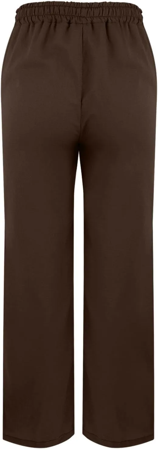 Linen Pants for Women 2025 Summer High Waist Elastic Drawstring Straight Leg Lounge Casual Lightweight Beach Trousers