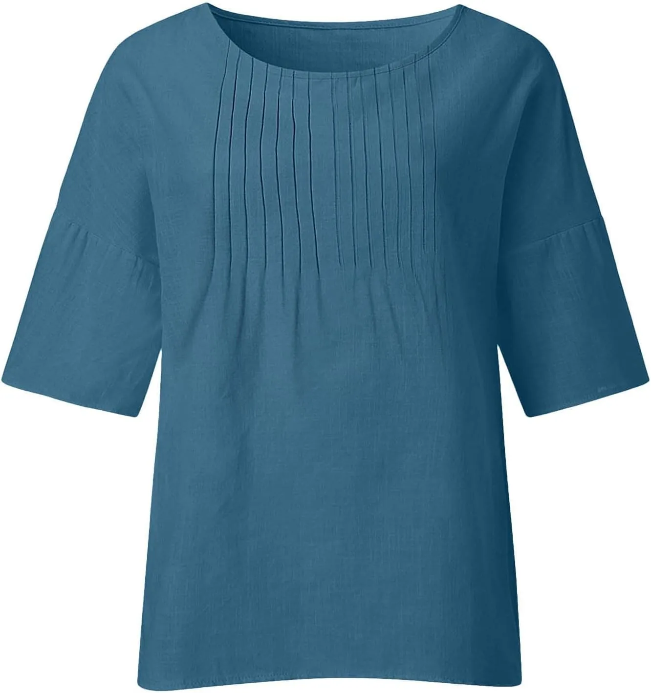 Linen Shirts for Women 2025 Trendy Summer 3/4 Sleeve Tops Dressy Casual Loose Boho Cute Blouses