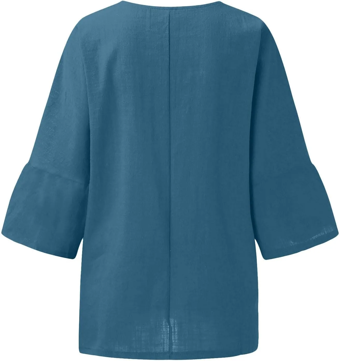 Linen Shirts for Women 2025 Trendy Summer 3/4 Sleeve Tops Dressy Casual Loose Boho Cute Blouses