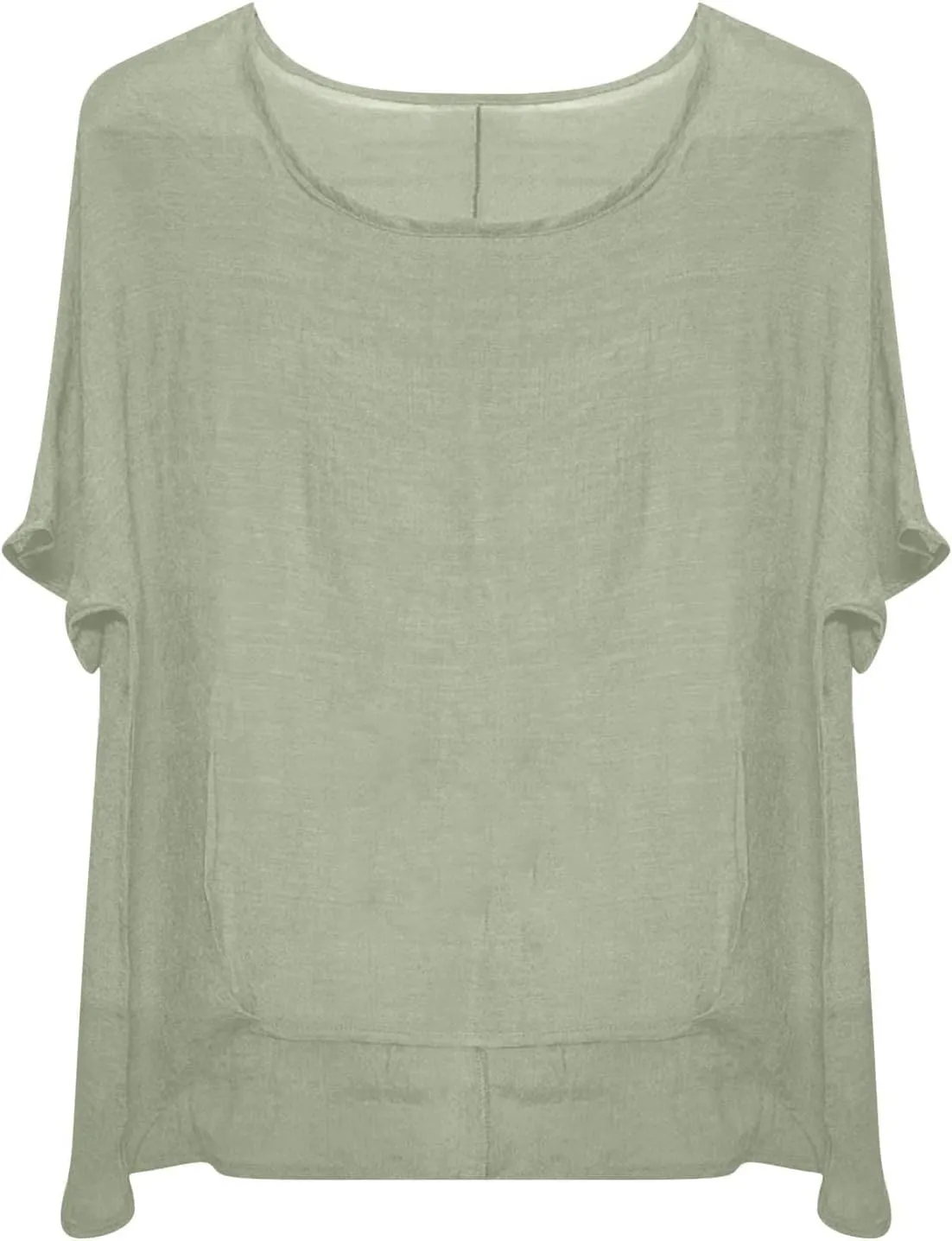 Linen Shirts for Women Summer 2025 Trendy Plus Size Crewneck Short Sleeve Cute Tops Casual Loose Fit Comfy Blouses