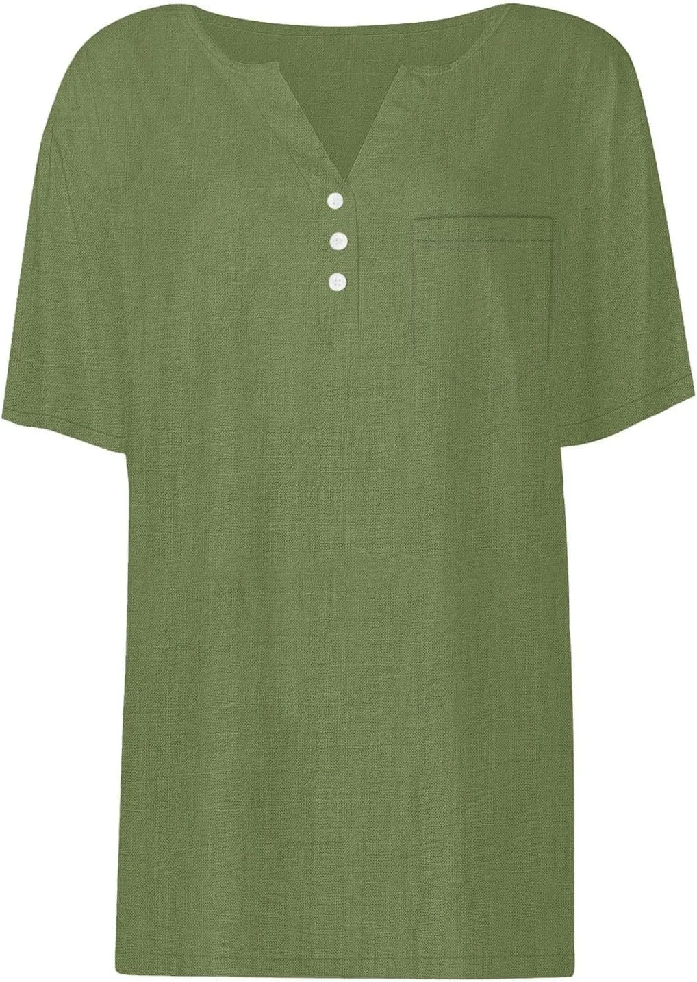 Linen Tops for Women 2025 Summer Trendy Short Sleeve Tshirts Workout Button Down Plus Size Cotton Linen Shirt