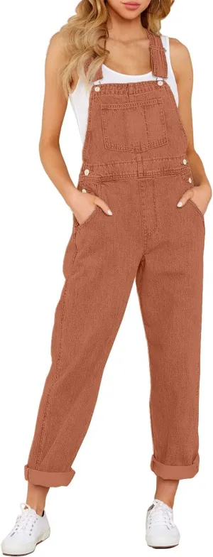 LookbookStore Women's Casual Stretch Denim Bib Overalls Pants Pocketed Jeans Jumpsuits