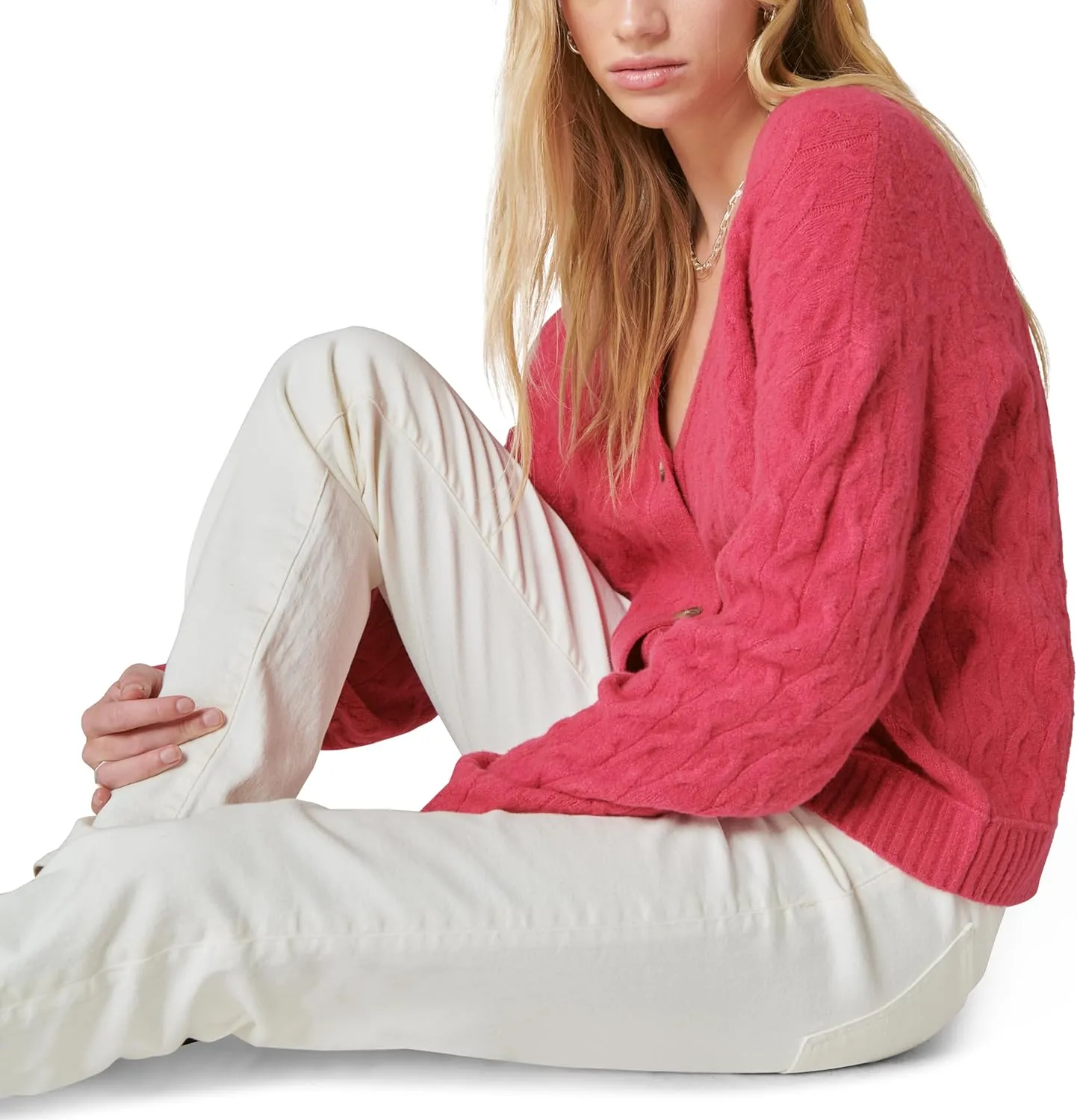Lucky Brand Women's Cozy Cable Stitch Cardigan