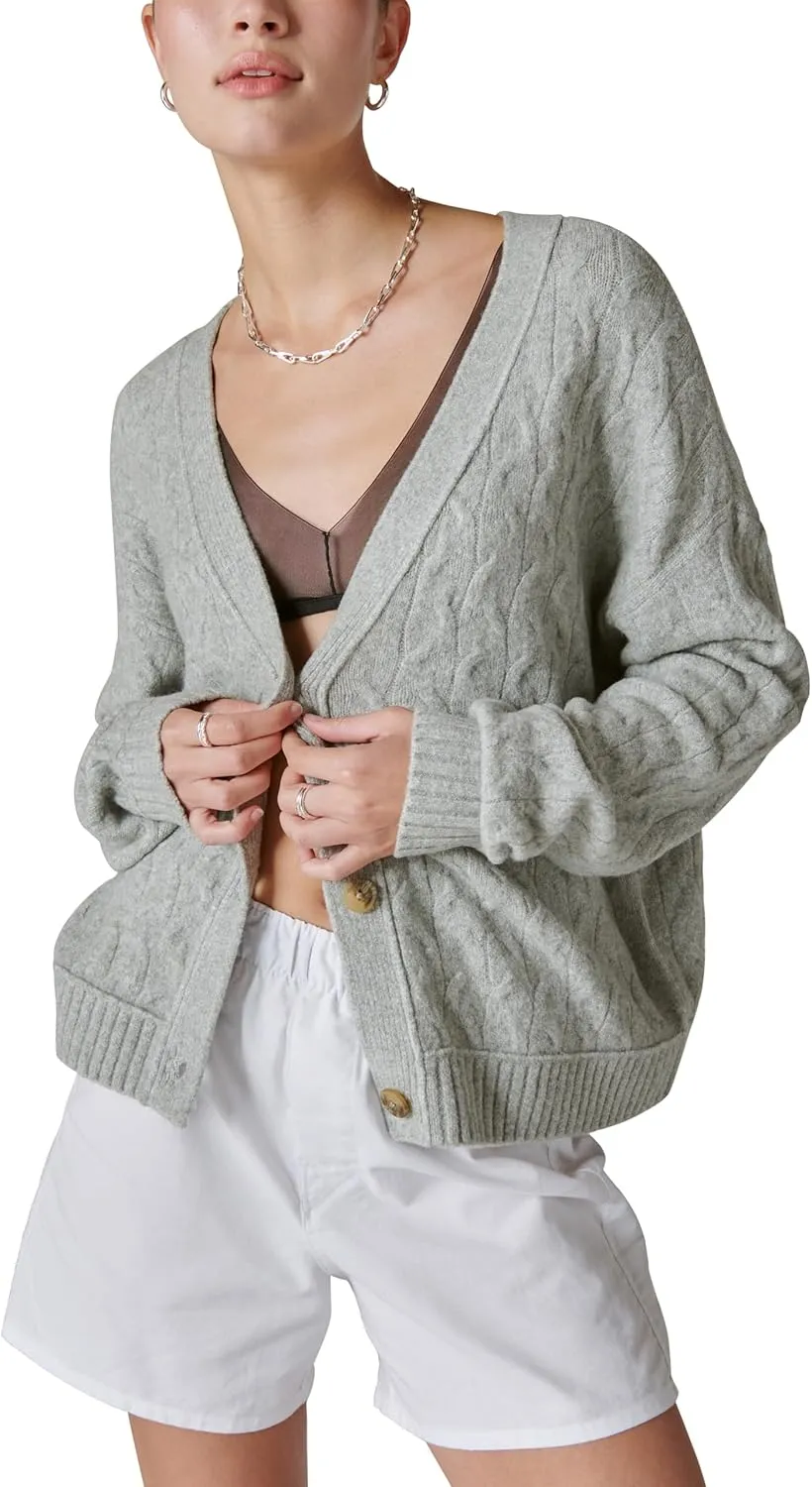 Lucky Brand Women's Cozy Cable Stitch Cardigan