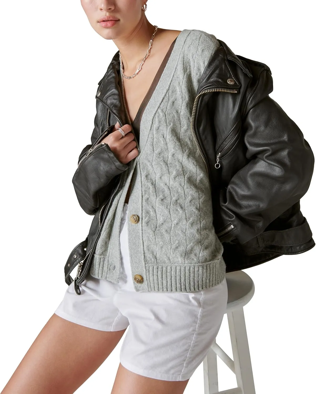 Lucky Brand Women's Cozy Cable Stitch Cardigan