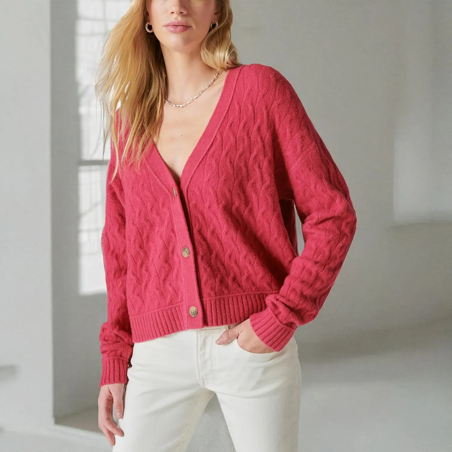 Lucky Brand Women's Cozy Cable Stitch Cardigan